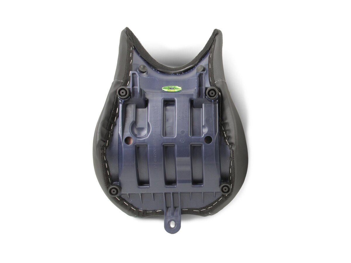 Sargent's World Sport Motorcycle Seat for the Suzuki GSX-S 1000GT and GSX-S 1000 GX under-the-front-seat shot, silver.